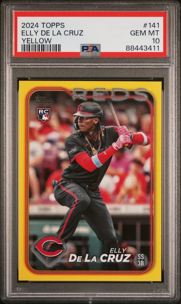 Graded 2024 Topps Elly De La Cruz #141 Yellow Rookie RC Card PSA 10 Gem