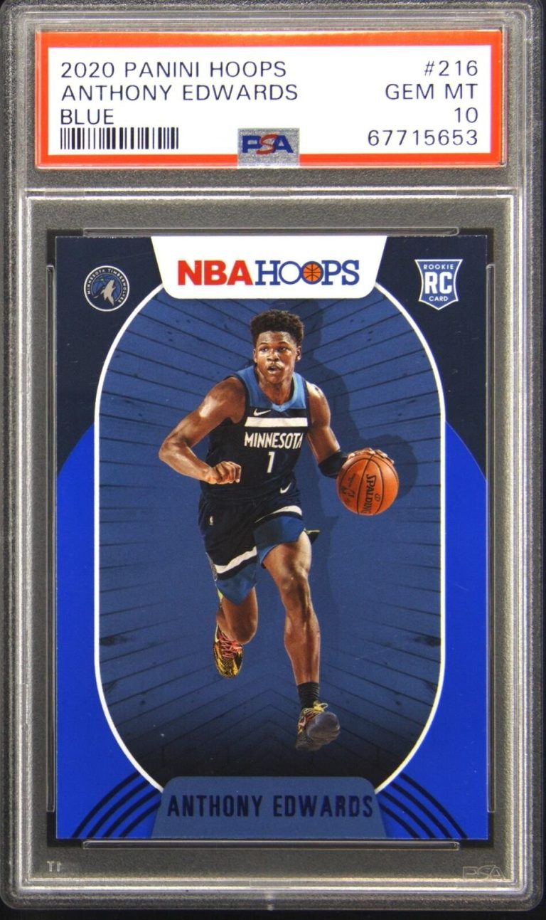 Graded 2020 Panini Hoops Anthony Edwards #216 Rookie Basketball Card PSA 10