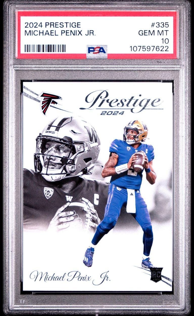 Graded 2024 Panini Prestige Michael Penix Jr #335 Rookie RC Card PSA 10