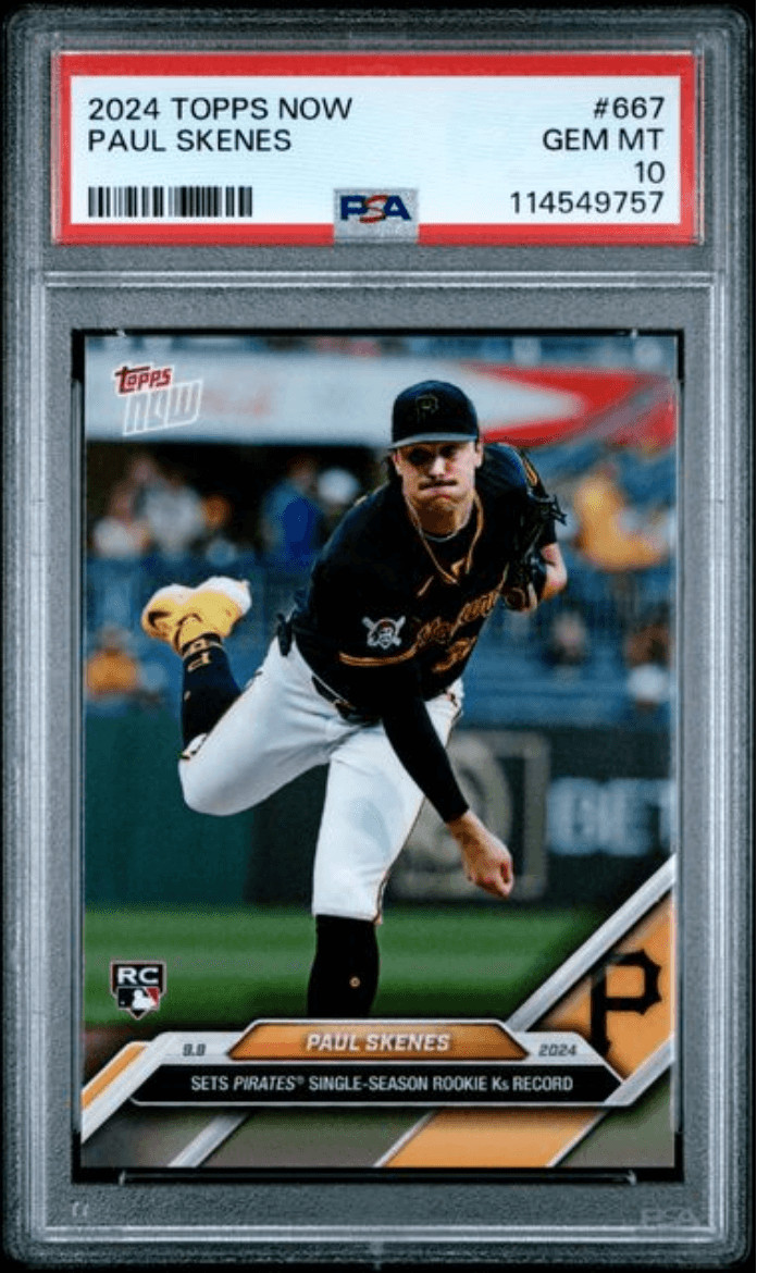 Graded 2024 Topps Now Paul Skenes #667 Rookie RC Card PSA 10 Gem Mint