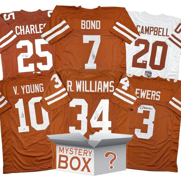 Autographed/Signed Texas College Jersey Mystery Box PSA JSA Beckett COA