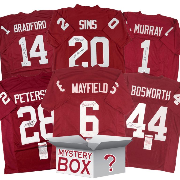 Autographed/Signed Oklahoma College Jersey Mystery Box PSA JSA BAS COA