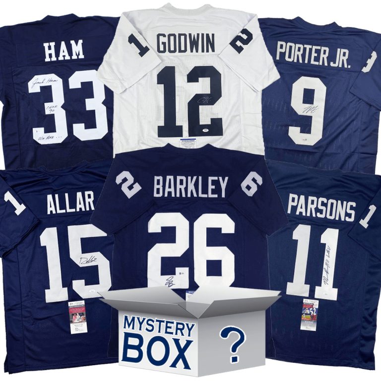 Autographed/Signed Penn State College Jersey Mystery Box with PSA JSA B