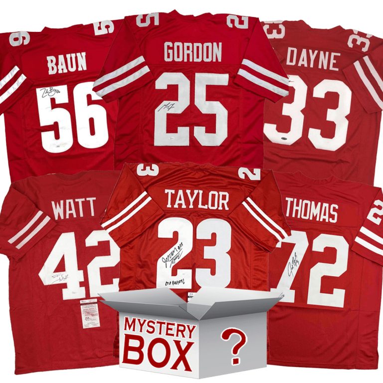 Autographed/Signed Wisconsin College Jersey Mystery Box PSA JSA BAS COA