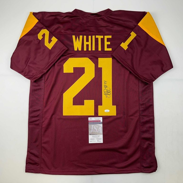Autographed/Signed LenDale White USC Southen Cal Maroon Jersey JSA COA