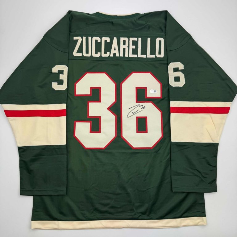 Autographed/Signed Mats Zuccarello Minnesota Green Jersey Beckett BAS COA