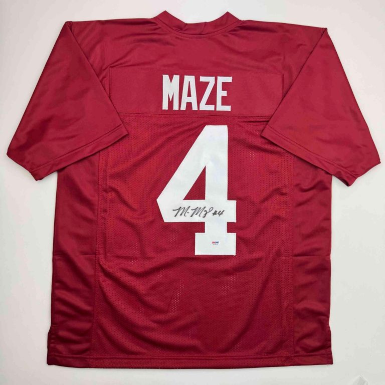 Autographed/Signed Marquis Maze Alabama Red College Football Jersey PSA COA