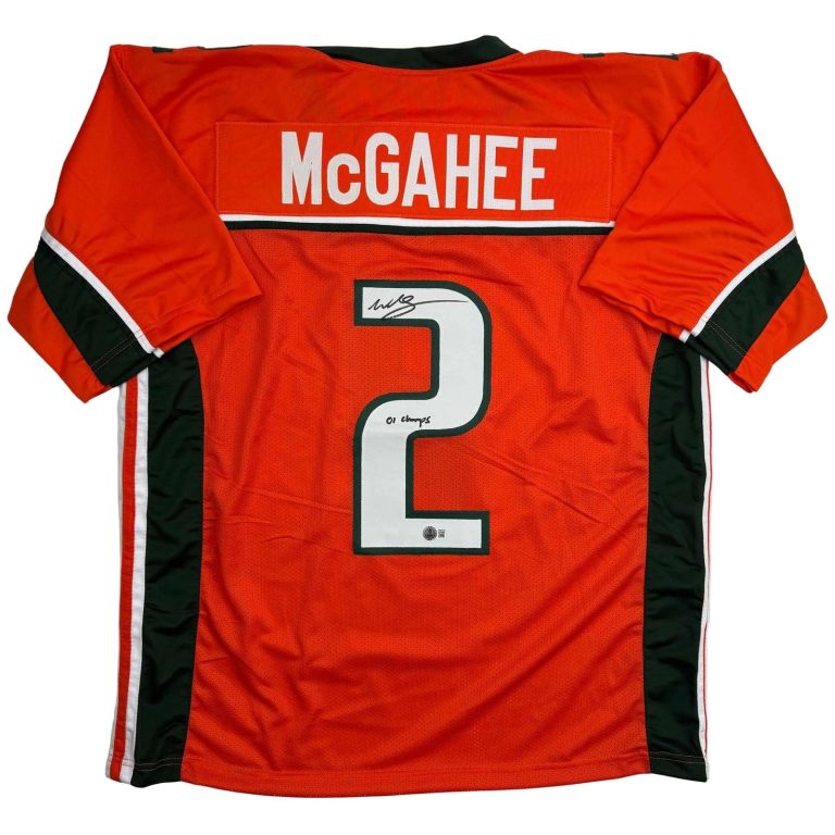 Autographed/Signed Willis McGahee 01 Champs Miami Orange Jersey Beckett COA