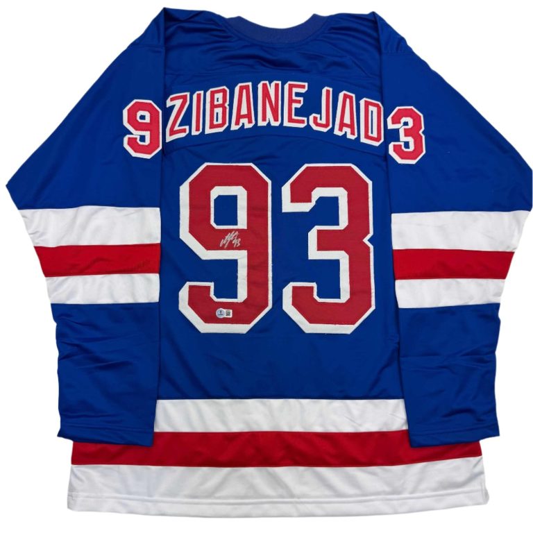 Autographed/Signed Mika Zibanejad New York Blue Jersey Beckett BAS COA