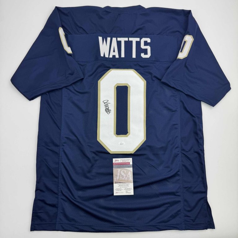 Autographed/Signed Xavier Watts Notre Dame Blue College Jersey JSA COA
