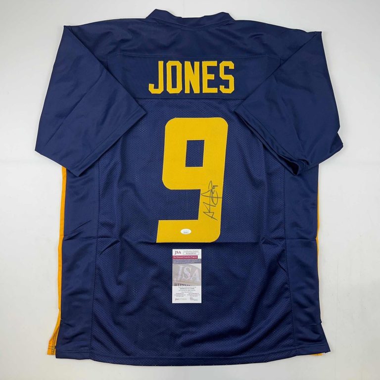 Autographed/Signed Adam Pacman Jones West Virginia Blue Jersey JSA COA