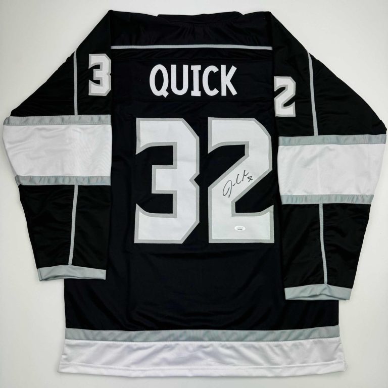 Autographed/Signed Jonathan Quick Los Angeles LA Black Jersey JSA COA