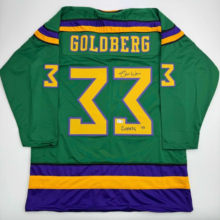 Autographed/Signed Shaun Weiss Greg Goldberg The Mighty Ducks Jersey COA