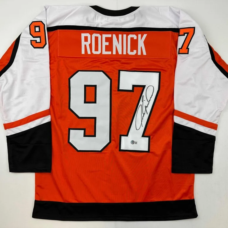 Autographed/Signed Jeremy Roenick Philadelphia Orange Jersey Beckett COA