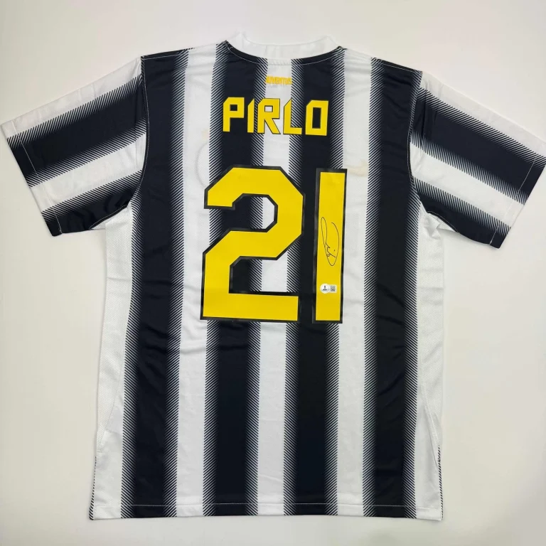 Autographed/Signed Andrea Pirlo Juventus White Jersey Beckett BAS COA
