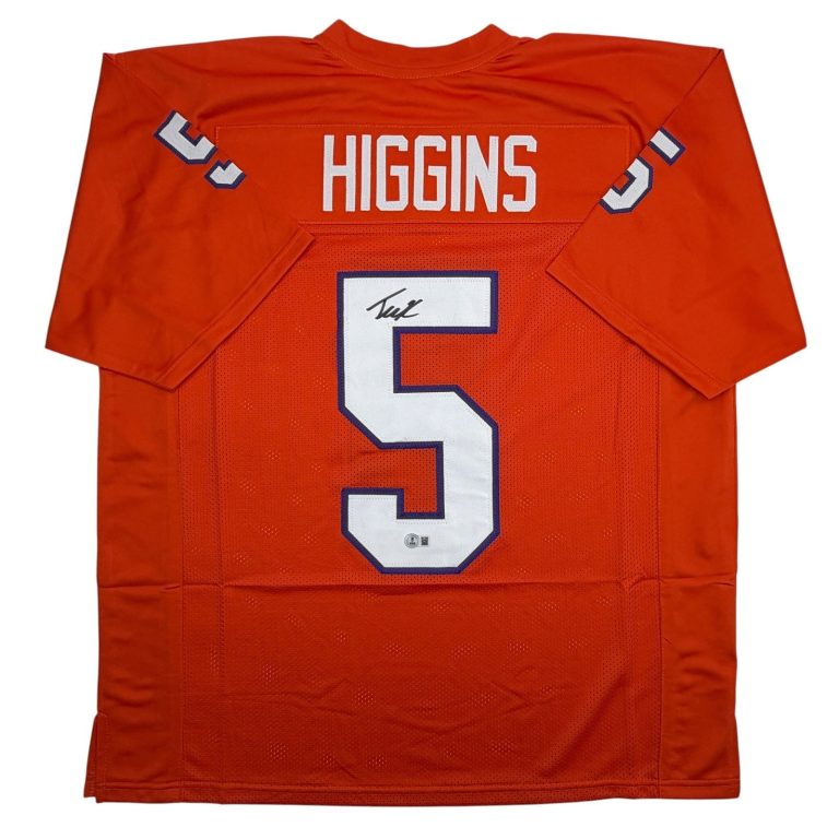 Autographed/Signed TEE HIGGINS Clemson Orange College Jersey JSA COA