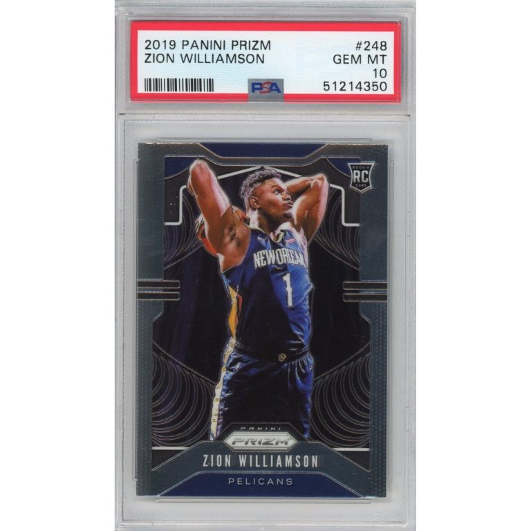 Graded 2019-20 Panini Prizm Zion Williamson #248 Rookie RC Card PSA 1