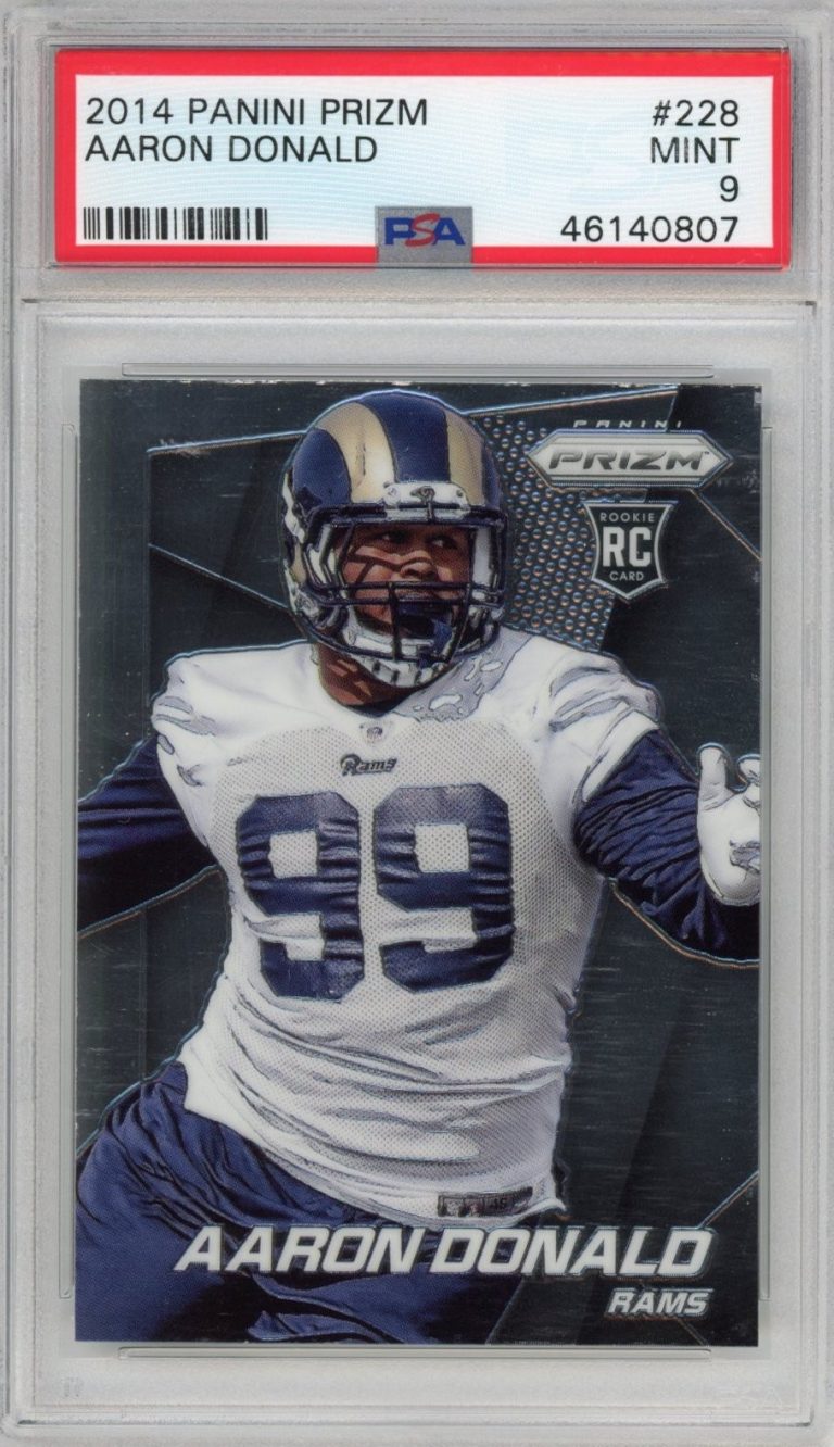 Graded 2014 Panini Prizm Aaron Donald #228 Rookie RC Card PSA 9 Mint