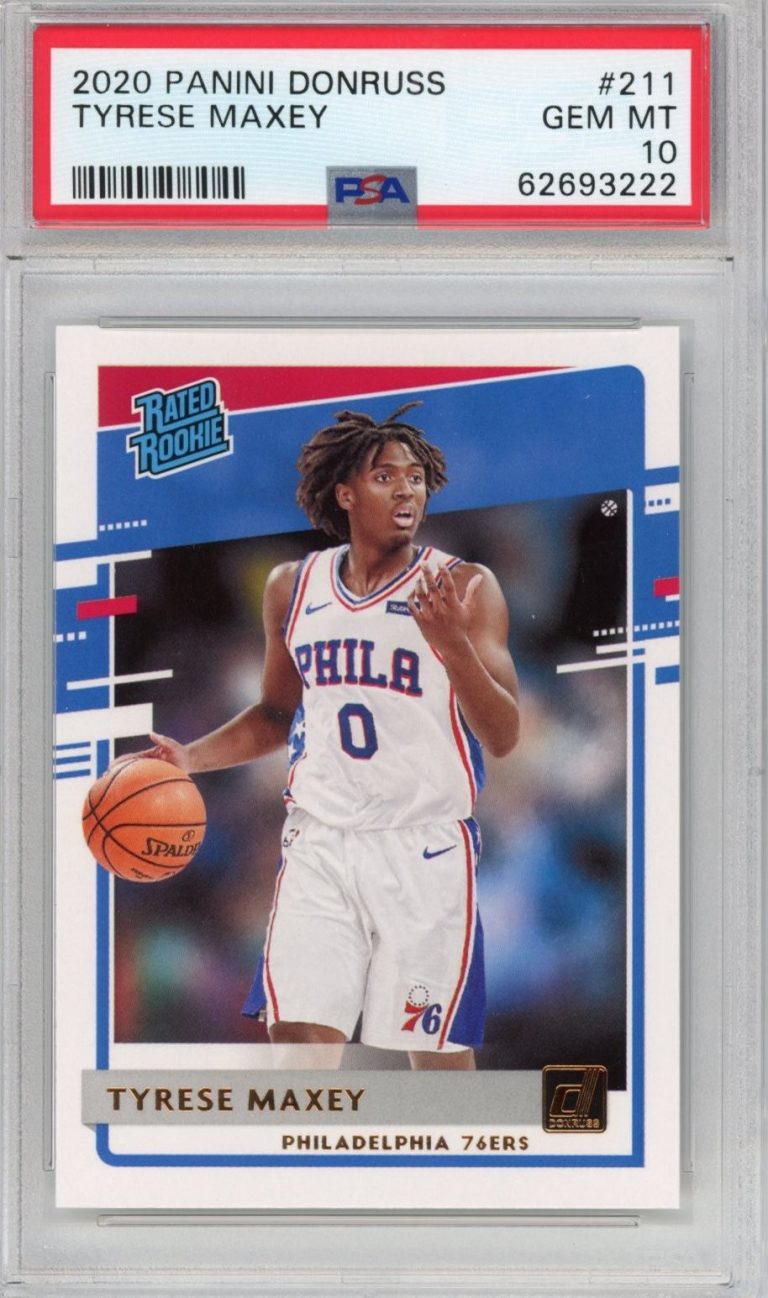 Graded 2020-21 Panini Donruss Tyrese Maxey #211 Rated Rookie RC Card