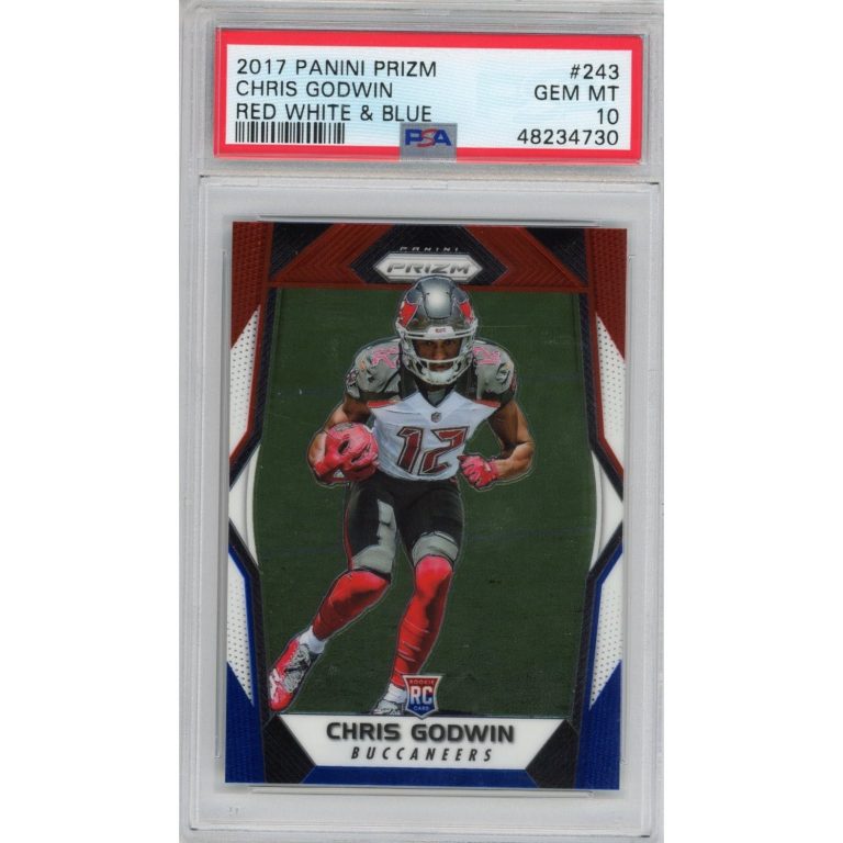 Graded 2017 Panini Prizm Chris Godwin #243 Red White & Blue Rookie RC C