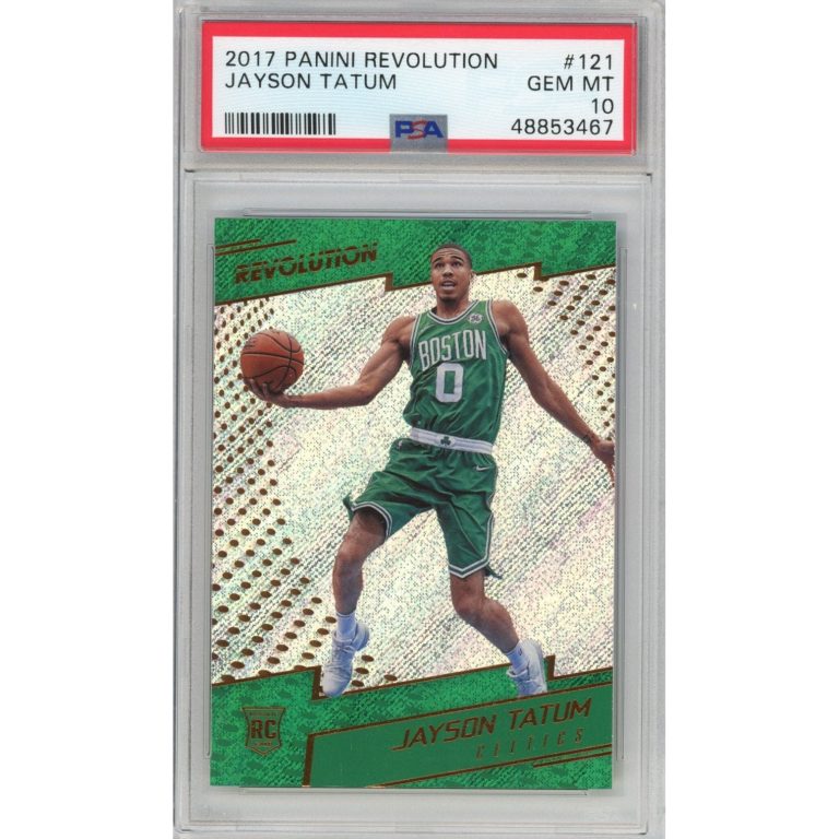 Graded 2017-18 Panini Revolution JAYSON TATUM #121 Rookie RC Card PSA