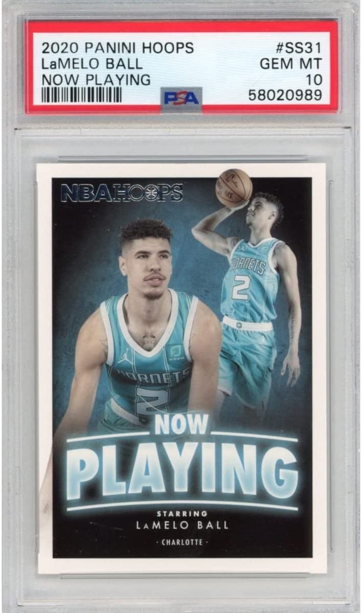 Graded 2020-21 Panini Hoops LAMELO BALL SS31 Now Playing Rookie Card PSA 10