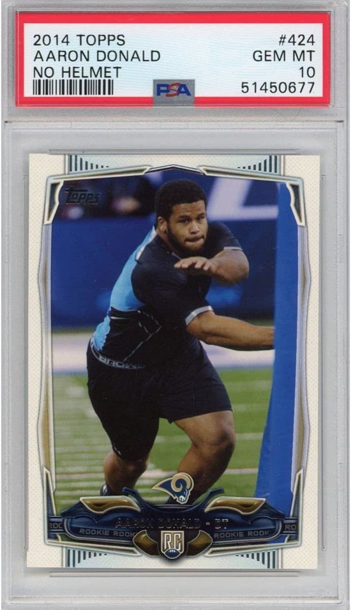 Graded 2014 Topps Aaron Donald #424 No Helmet Rookie RC Card PSA 10 Gem