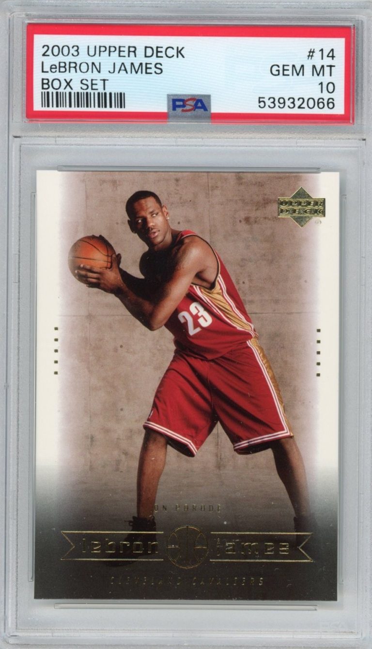 Graded 2003-04 Upper Deck LeBron James #14 Box Set Rookie RC Card PSA