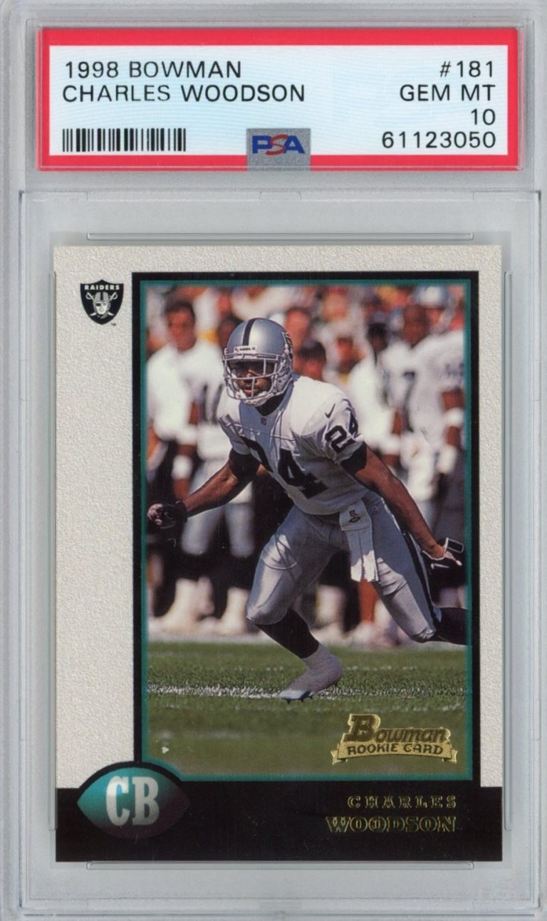 Graded 1998 Bowman Charles Woodson #181 Rookie RC Football Card PSA 10 Mint