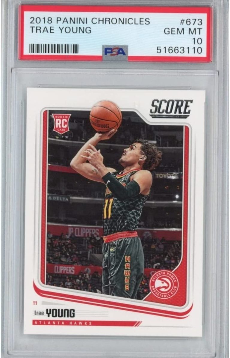 Graded 2018-19 Panini Chronicles Trae Young #673 Rookie RC Card PSA 1