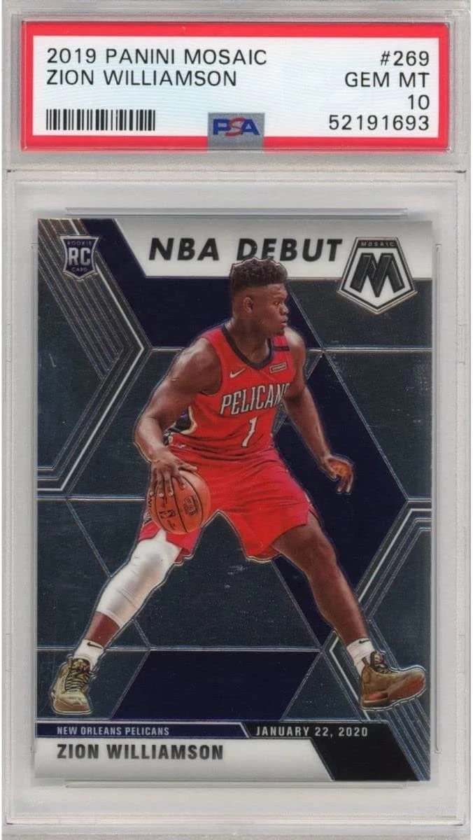 Graded 2019-20 Panini Mosaic ZION WILLIAMSON #269 Rookie Card PSA 10