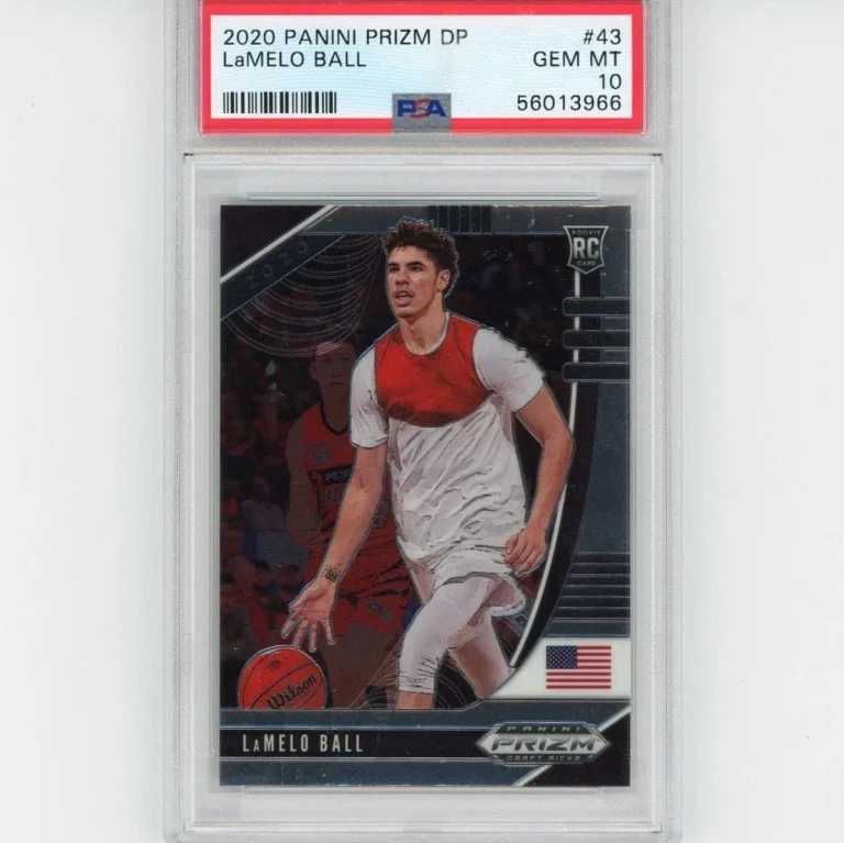 Graded 2020-21 Panini Prizm LAMELO BALL #43 Rookie RC Card PSA 10