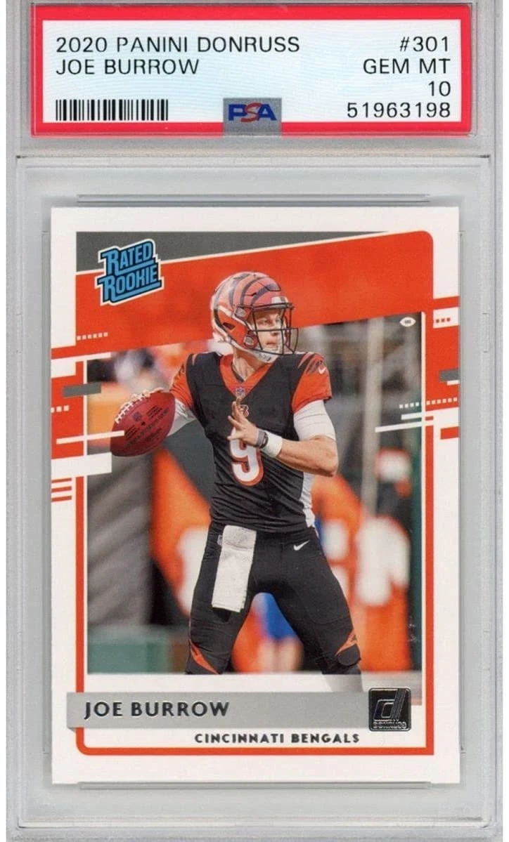 Graded 2020 Panini Donruss JOE BURROW #301 Rookie Card PSA 10 Gem Mint
