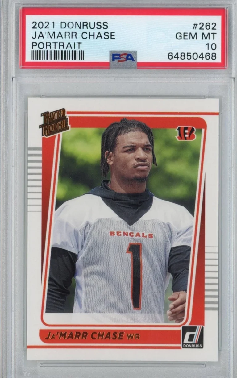 Graded 2021 Panini Donruss Ja'Marr Chase #262 Portrait Rookie Card PSA 10