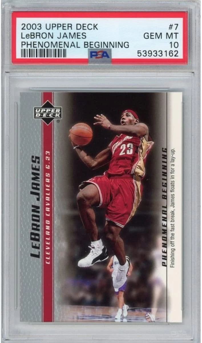 Graded 2003 UD LEBRON JAMES #7 Phenomenal Beginning Rookie Card PSA 10