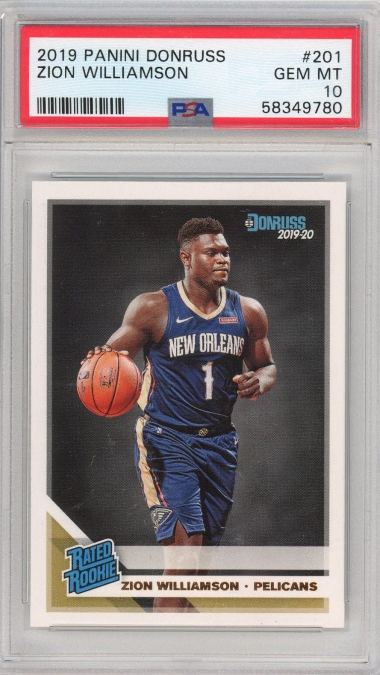 Graded 2019-20 Panini Donruss Zion Williamson #201 Rookie Card PSA 10