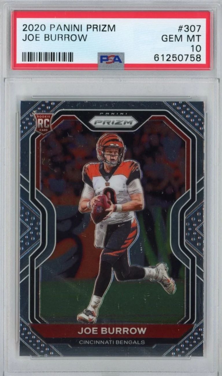 Graded 2020 Panini Prizm Joe Burrow #307 Rookie RC Card PSA 10 Gem Mint