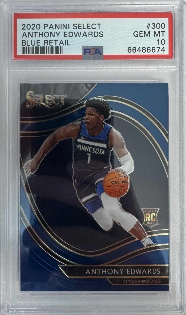 Graded 2020-21 Select Anthony Edwards #300 Blue Retail RC Card PSA 10