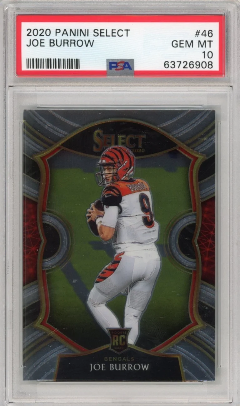 Graded 2020 Panini Select Joe Burrow #46 Concourse Rookie Card PSA 10 Mint