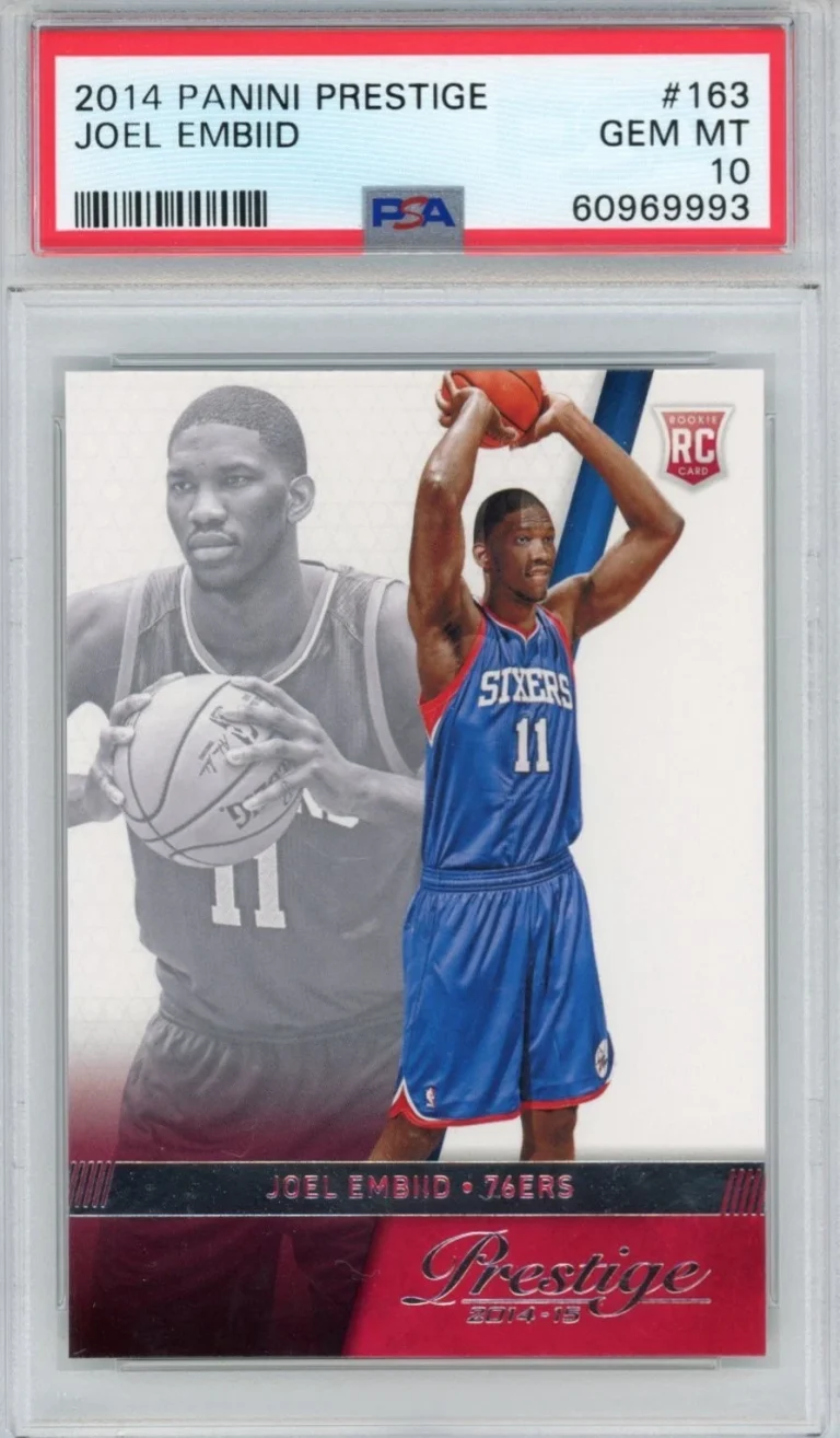 Graded 2014-15 Panini Prestige Joel Embiid #163 Rookie RC Card PSA 10