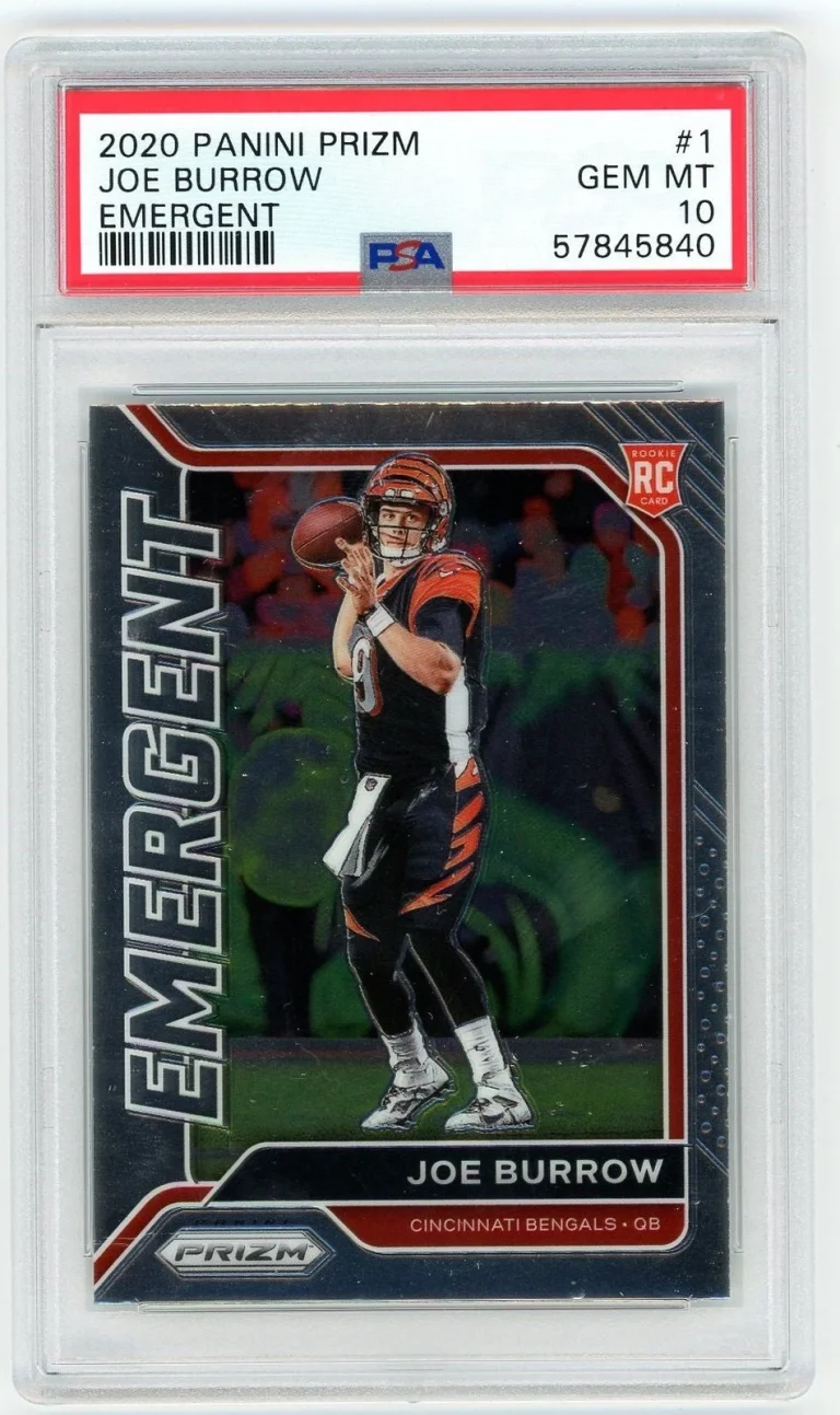 Graded 2020 Panini Prizm Joe Burrow #1 Emergent Rookie RC Card PSA 10