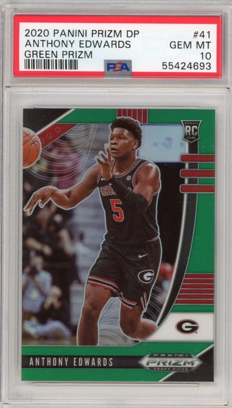 Graded 2020-21 Panini Prizm DP Anthony Edwards #41 Green Rookie Card PSA 10
