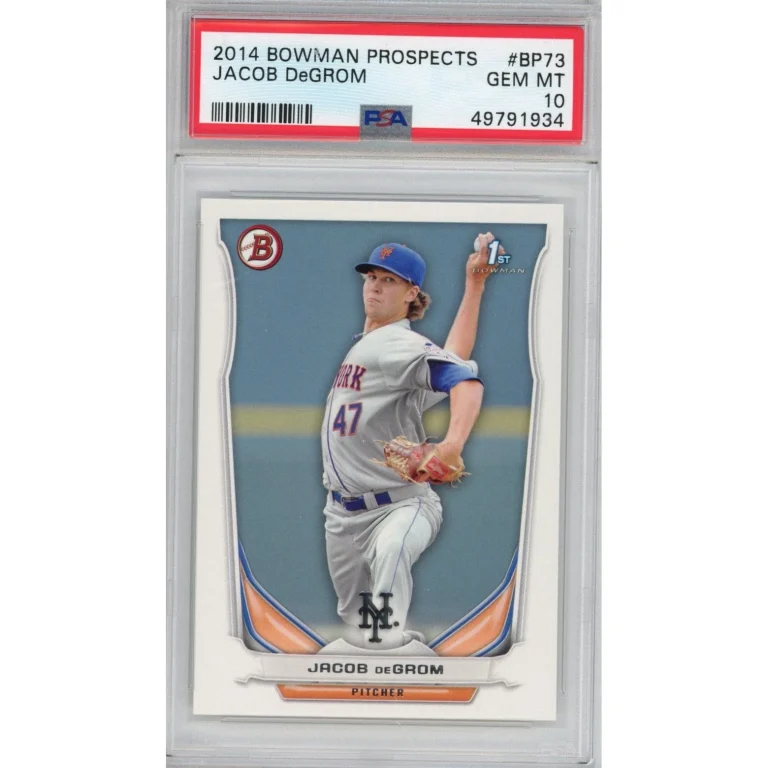 Graded 2014 Bowman Prospects JACOB DEGROM #BP73 Rookie Card PSA 10 Mint