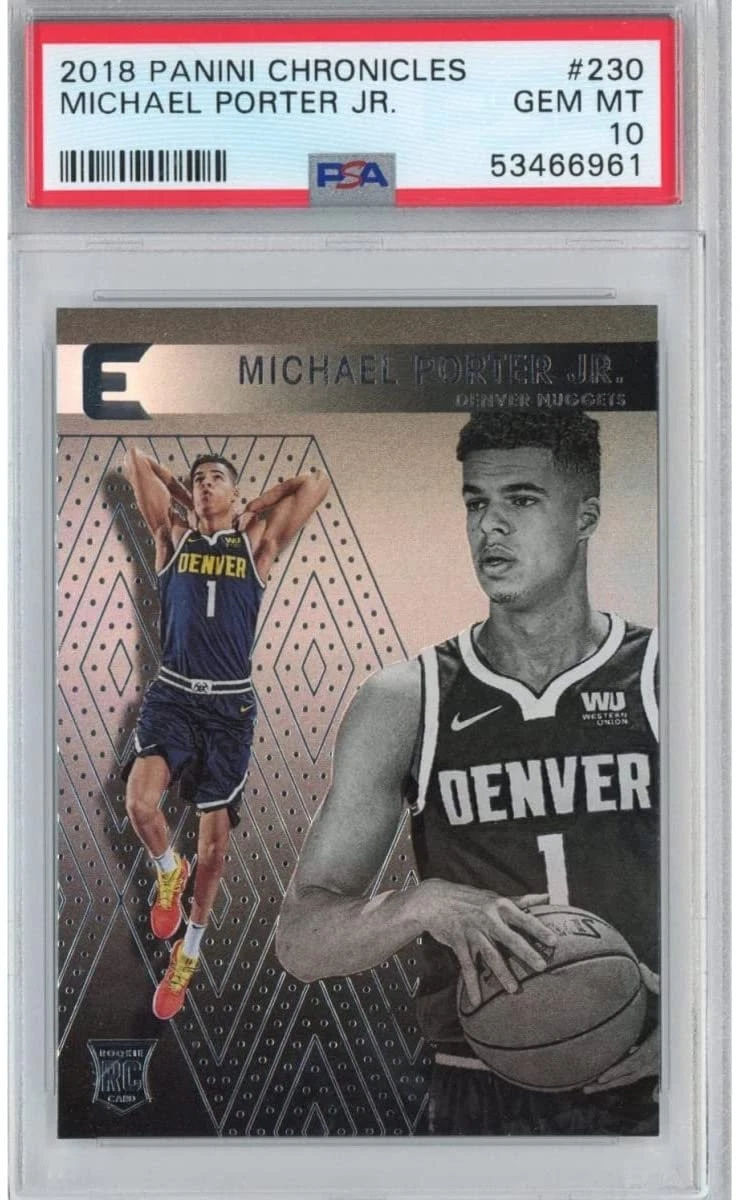 Graded 2018-19 Panini Chronicles MICHAEL PORTER JR #230 Rookie Card PSA 10
