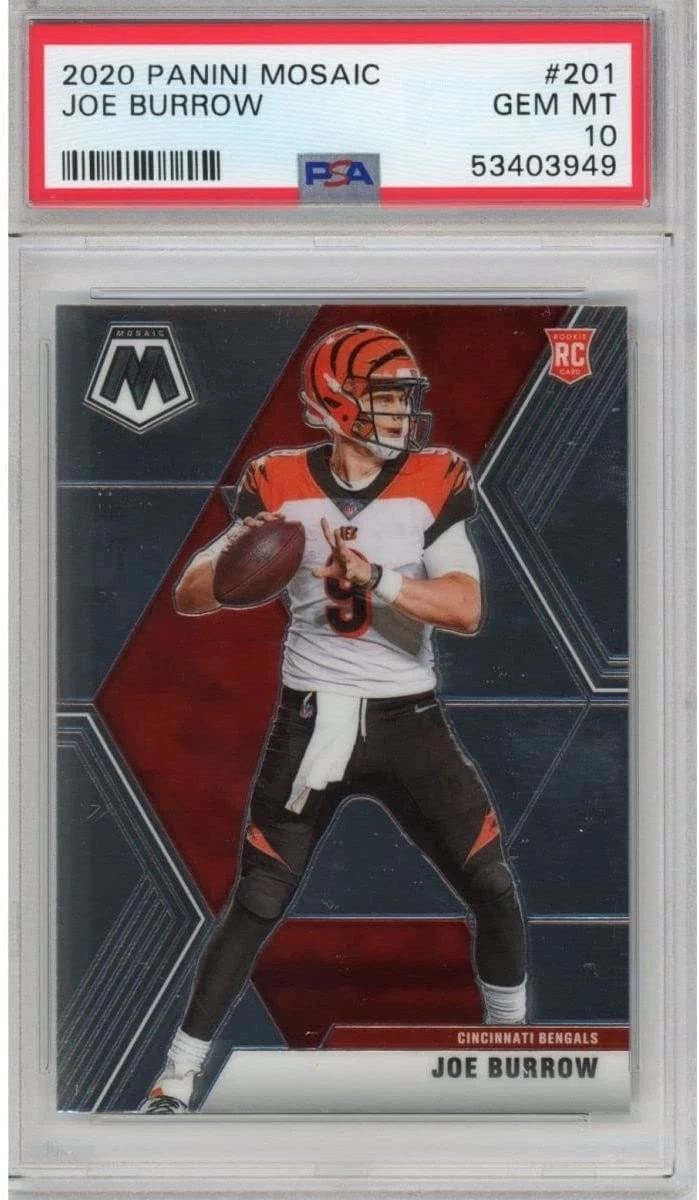 Graded 2020 Panini Mosaic JOE BURROW #201 Rookie Card PSA 10 Gem Mint