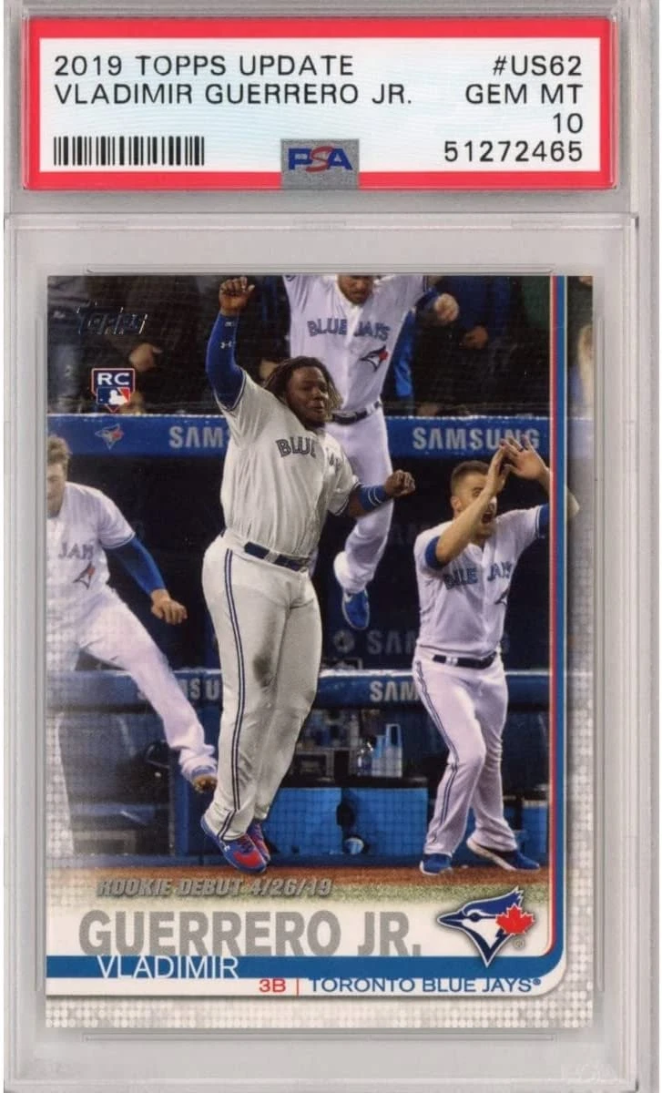Graded 2019 Topps Update VLADIMIR VLAD GUERRERO JR US62 Rookie Card PSA 10