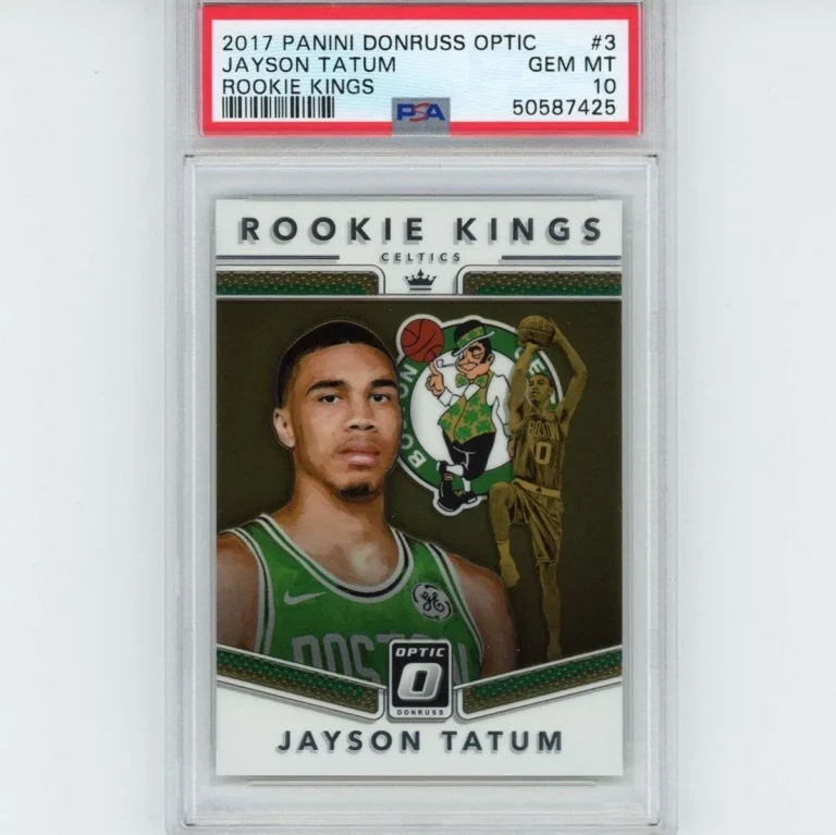 Graded 2017-18 Panini Donruss Optic JAYSON TATUM 3 Rookie Kings Card PSA 10