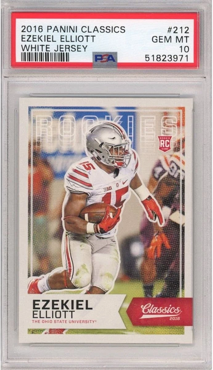 Graded 2016 Panini Classics EZEKIEL ELLIOTT #212 Rookie RC Card PSA 10