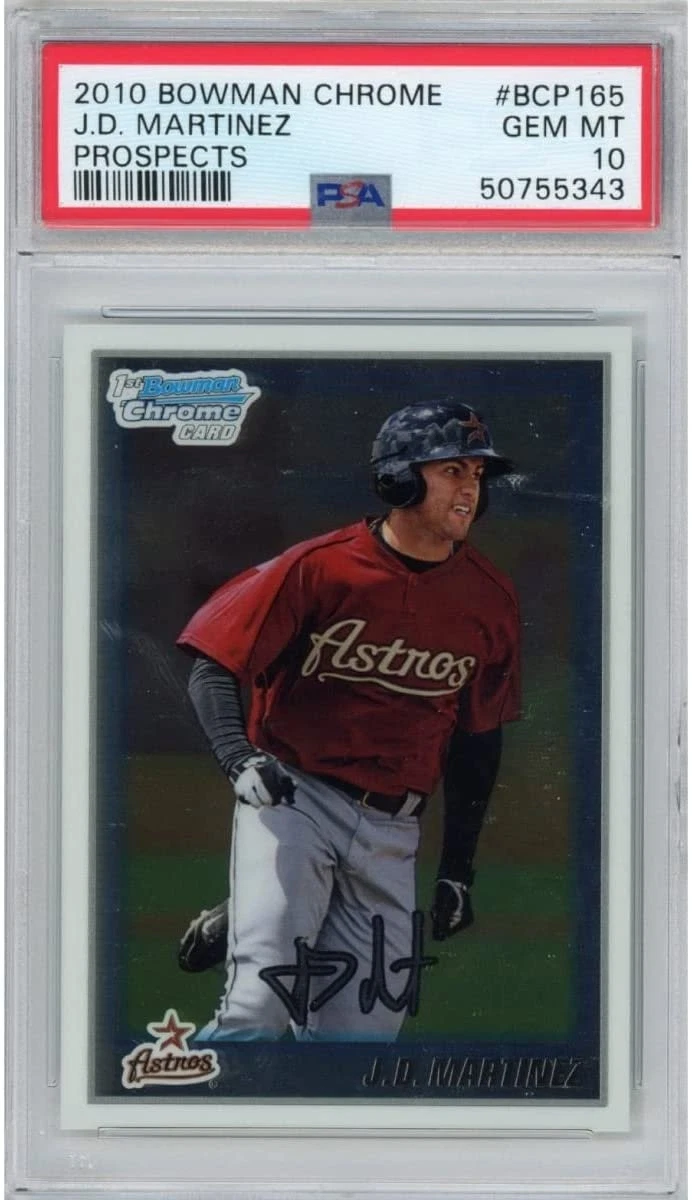 Graded 2010 Bowman Chrome Prospects JD J.D. MARTINEZ #BCP165 RC Card PSA 10