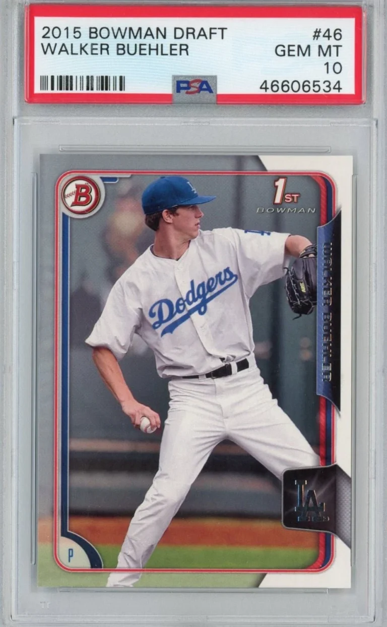 Graded 2015 Bowman Draft Walker Buehler #46 Rookie RC Card PSA 10 Mint